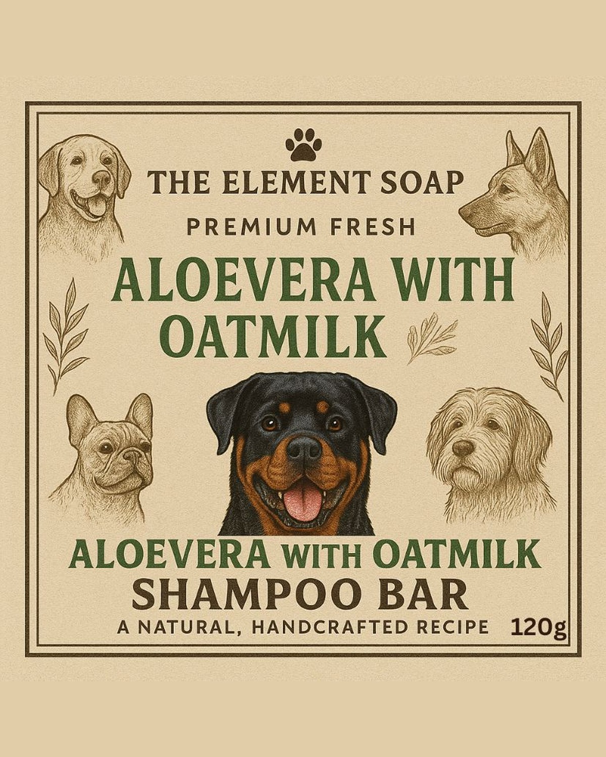 Oat-Milk & Aloe Vera Shampoo Bar for Dogs